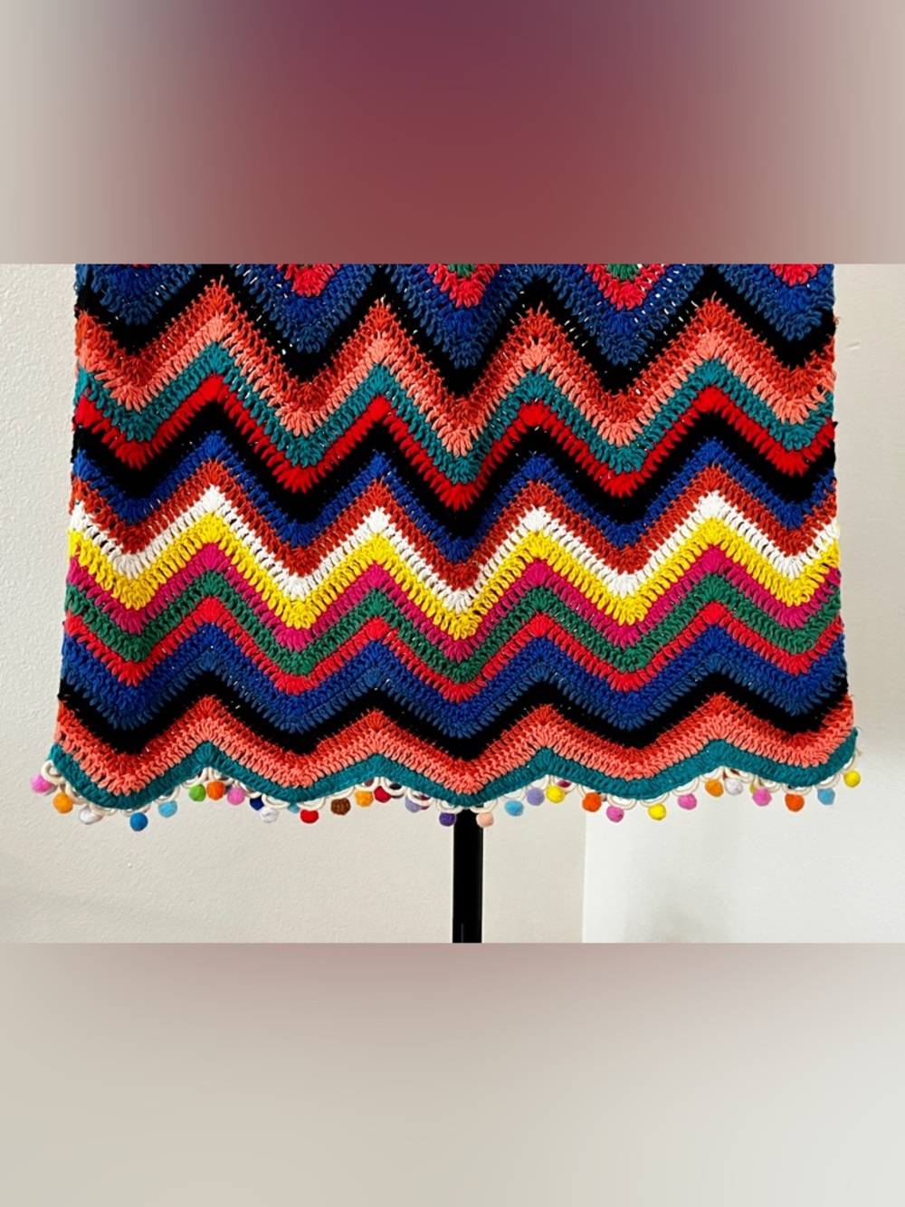 FARM Rio Multicolor Crochet Zigzag Midi Skirt - Picture 5 of 16